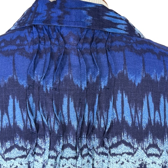 Vintage America Women’s Button Up Blue Tunic With Ink Blot Pattern Small… - Picture 7 of 15